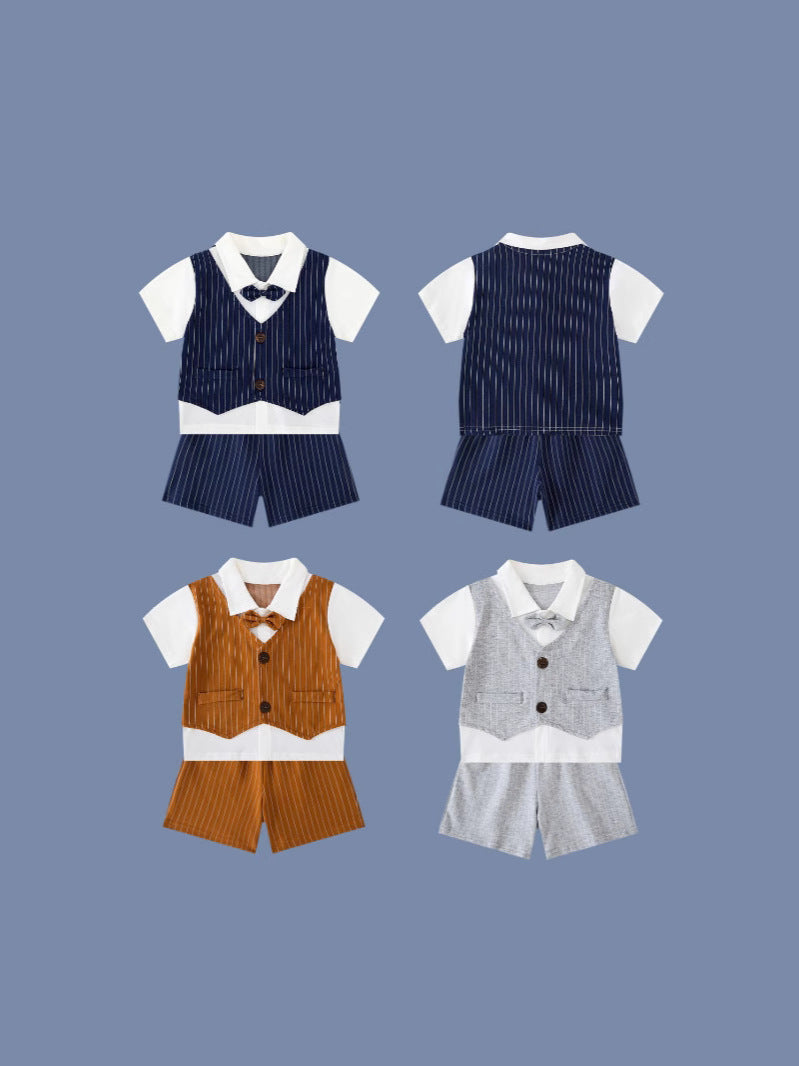 Gentleman Year Old Flower Little Host Handsome College Style Performance Children's Suit
