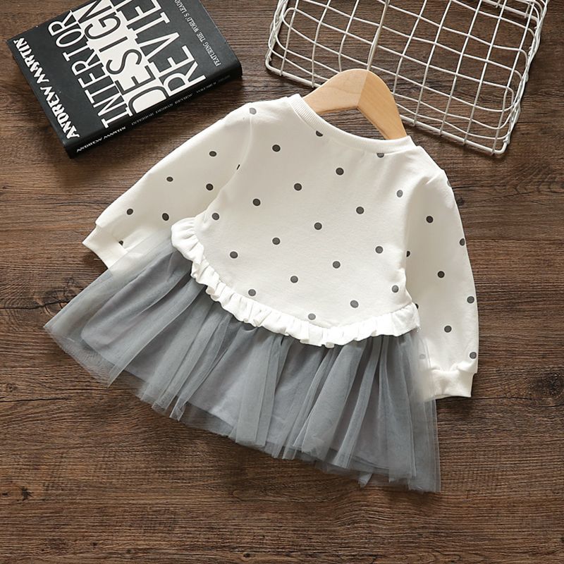 Children's Autumn Toddler Long Sleeve Pullover Trendy Gauze Skirt Children's Dress