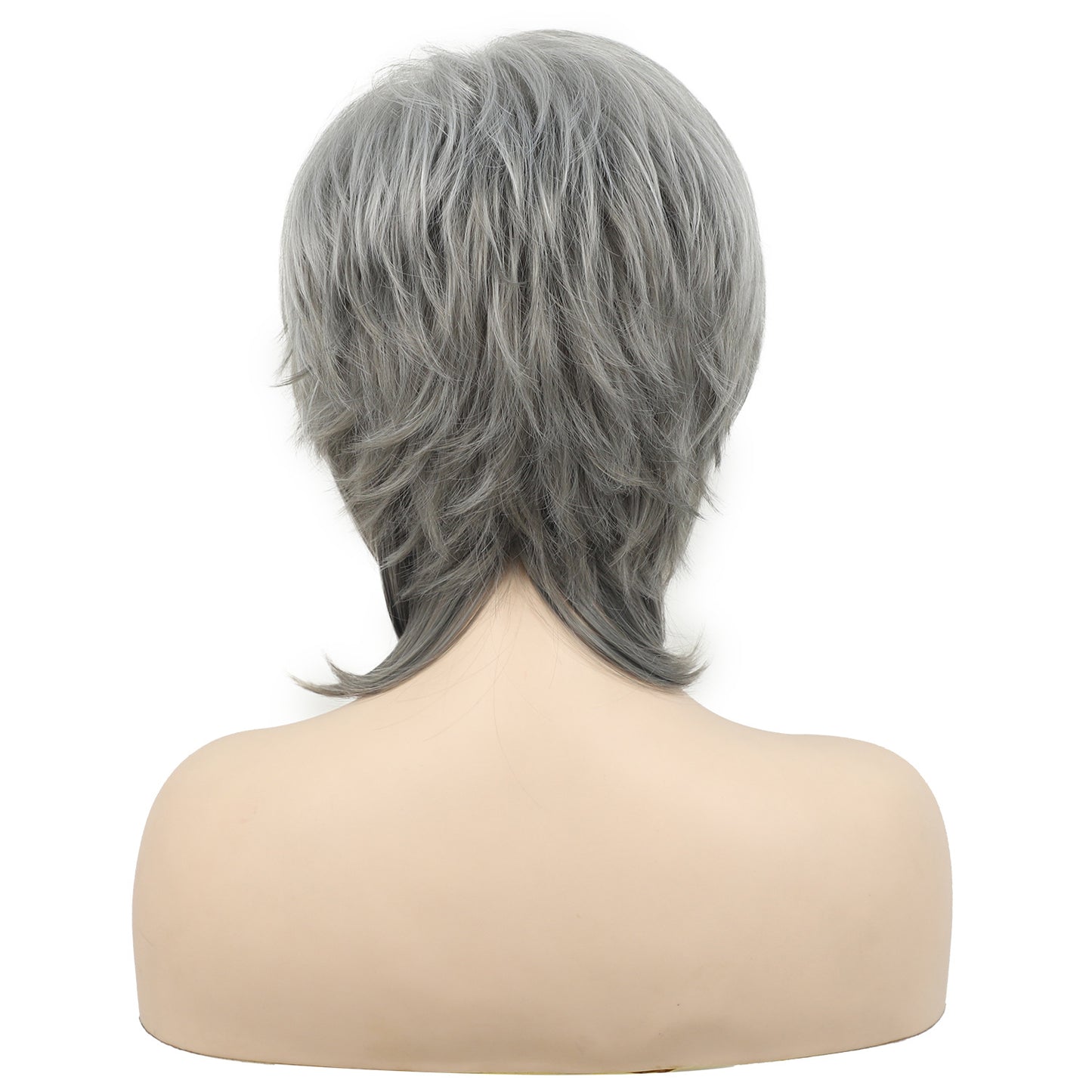 Fiber Granny Grey Sier Gray Sheath Wig Short Curly Hair