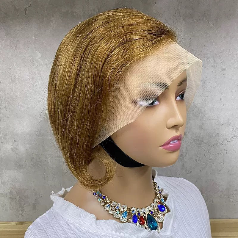 Human Can Be Permed Dyed Head Wig Short Curly Hair