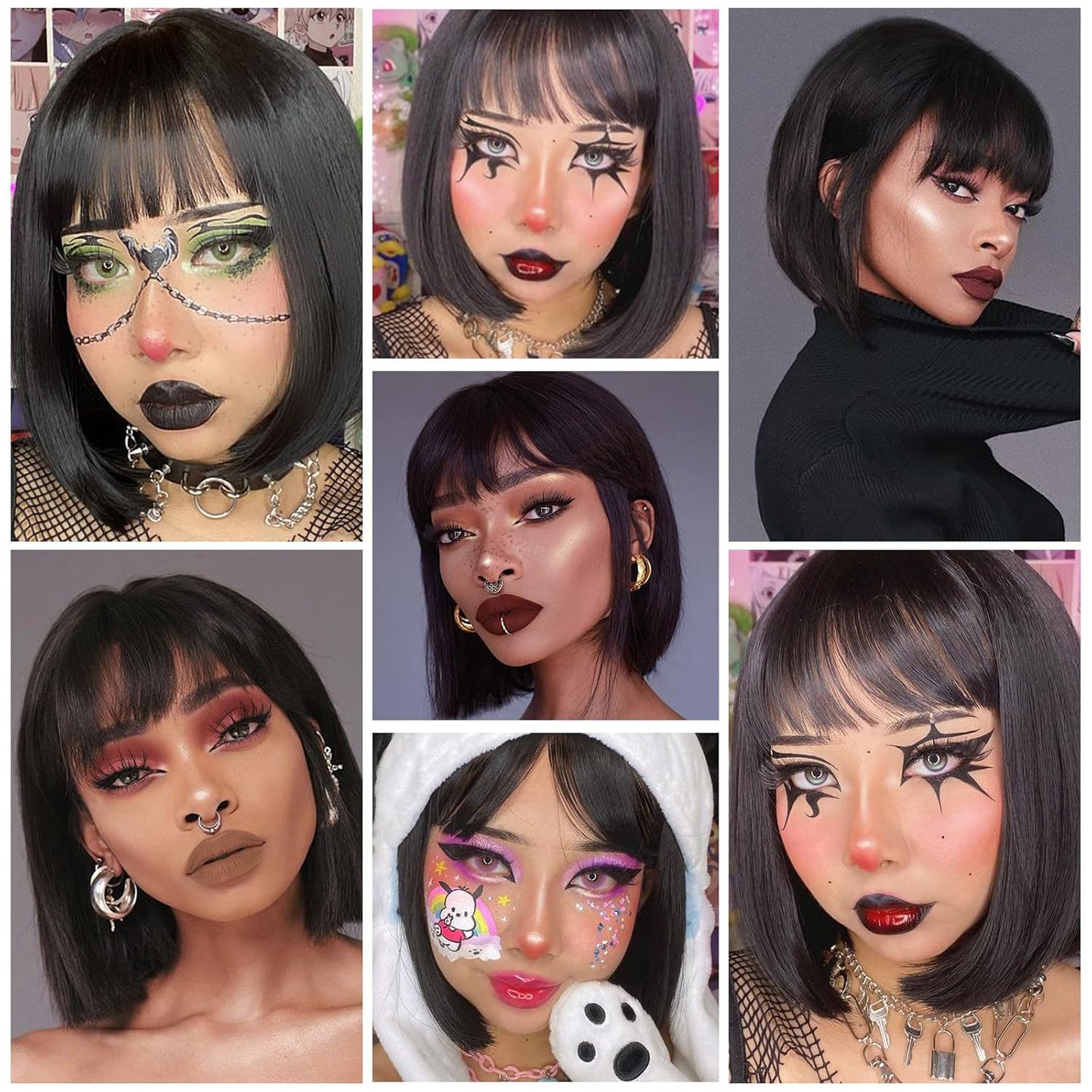 Beautiful Fashion Fiber Bangs Synthetic Wigs Wig Short Straight Hair