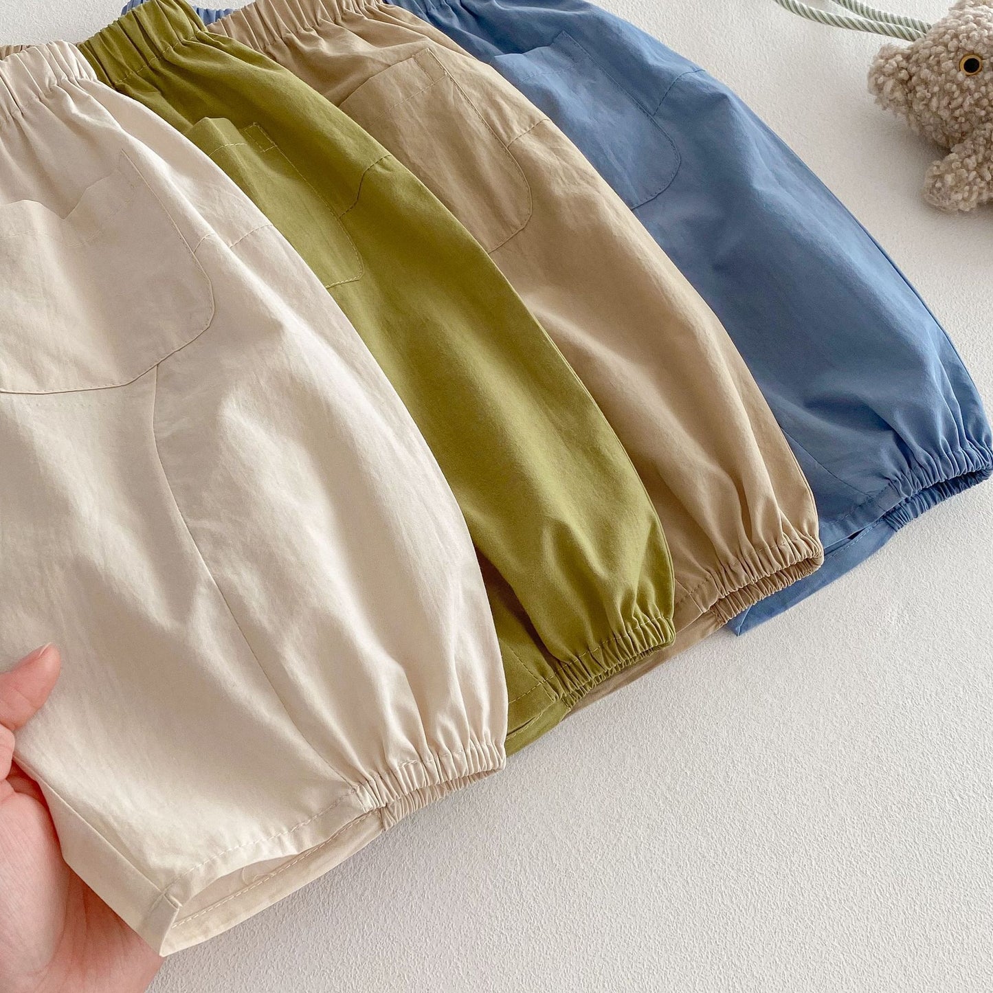 Children's Solid Color Small Left Right Summer Boys Children's Pants