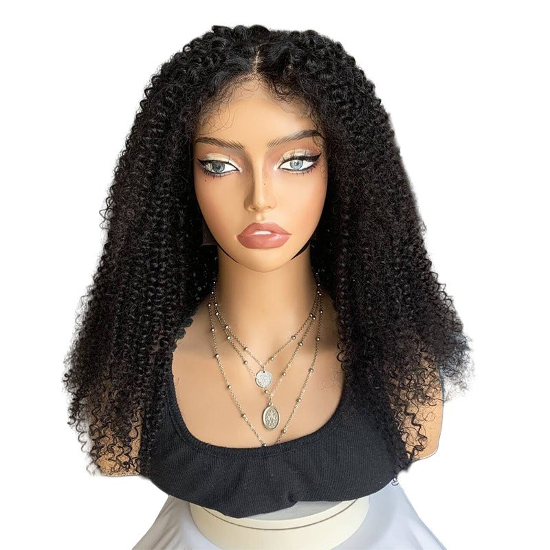 African Curly Hair Mixed Female Head Wig Long Curls