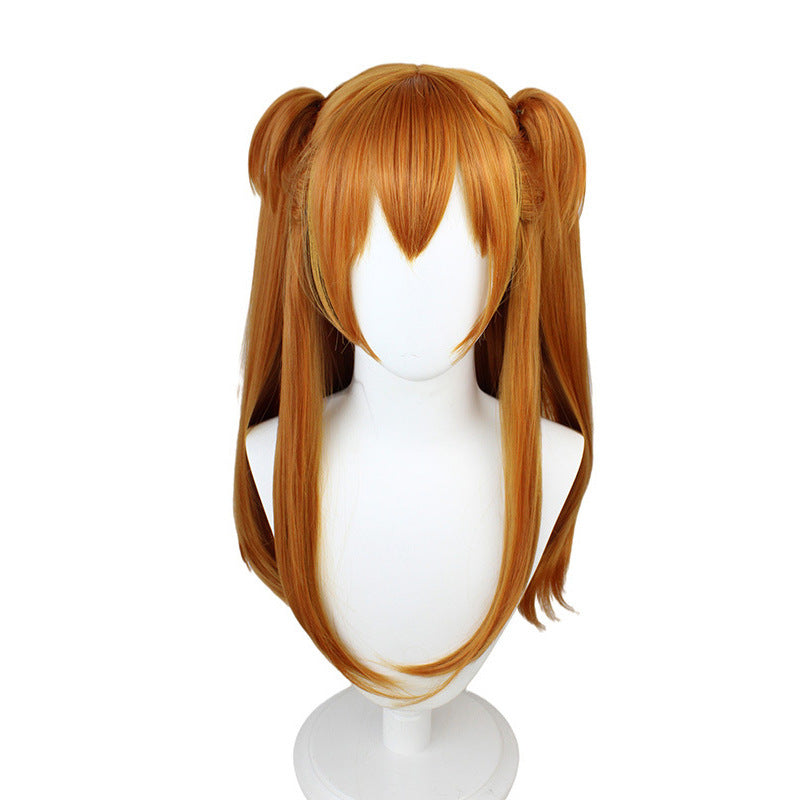 Neon Genesis Evangelion Orange Double Ponytail Cos Wig
