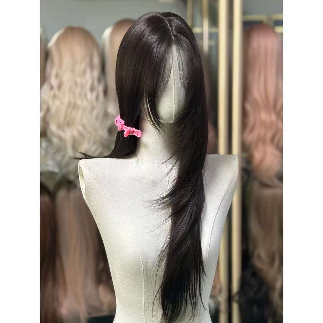 Small Lace Curly Hair Medium Natural Long Straight Wig