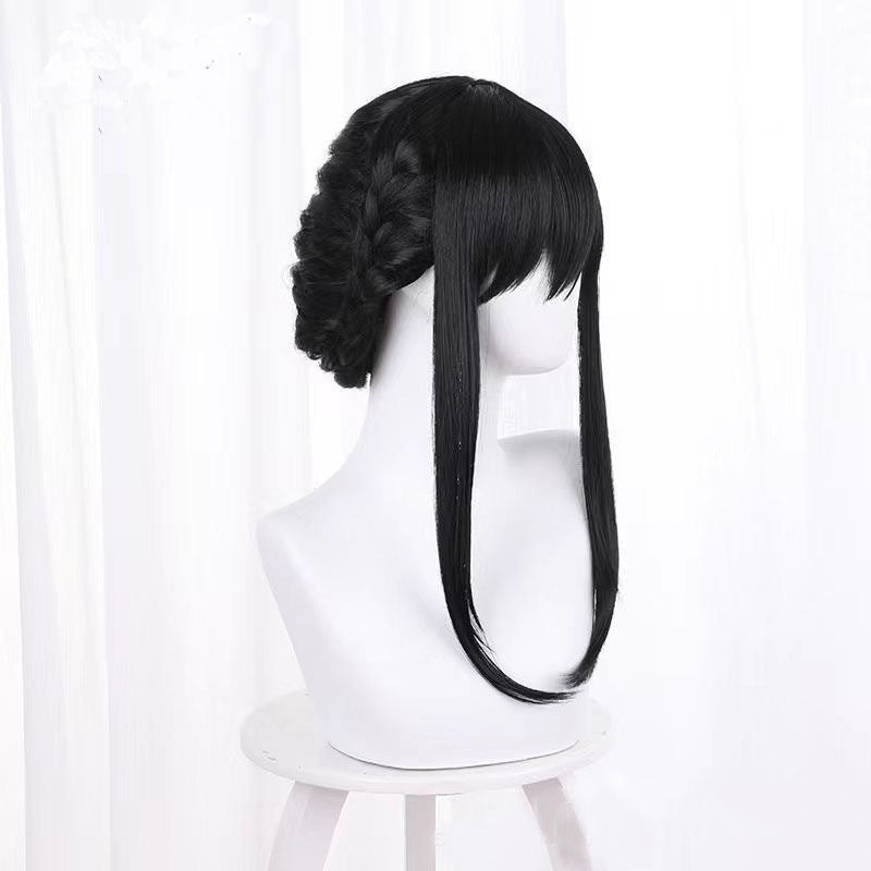 Blue Gradually Varied Pink Double Tiger Mouth Clip Mid-length Cos Wig