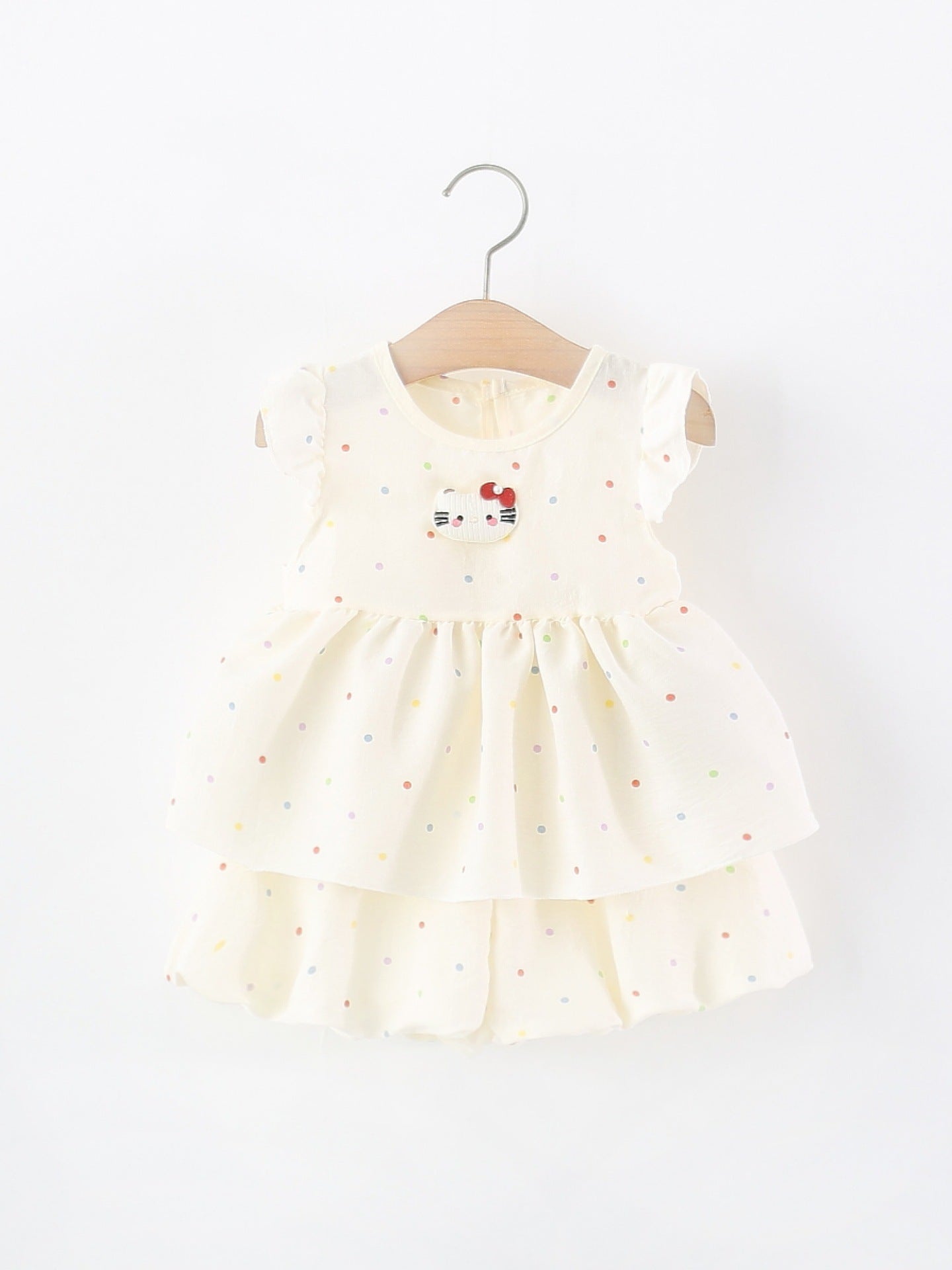 Children's Summer Cartoon Color Polka Dot Shorts Two-piece Set Children's Suit