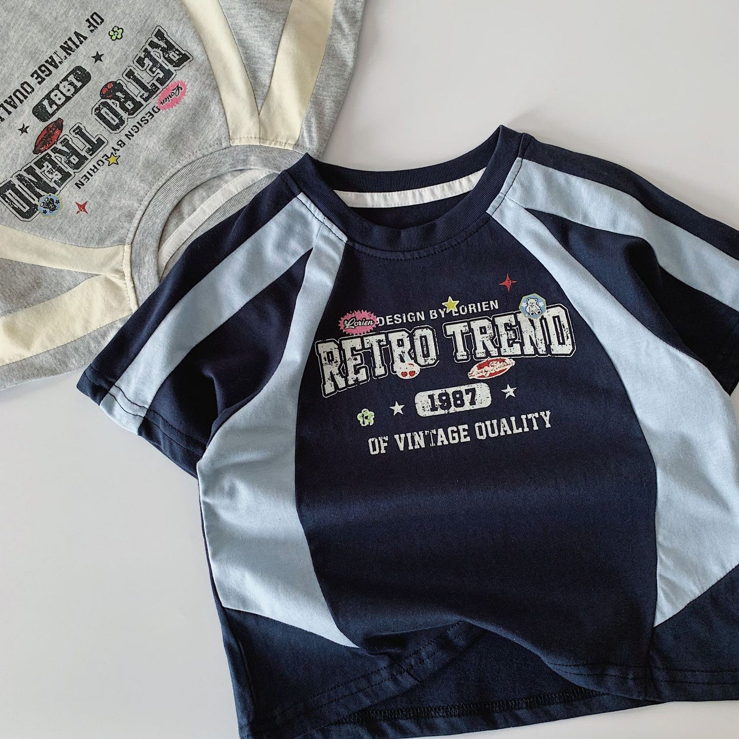 Children's Short-sleeved Summer Stitching Sports Pullover Class Handsome Children's T-shirt