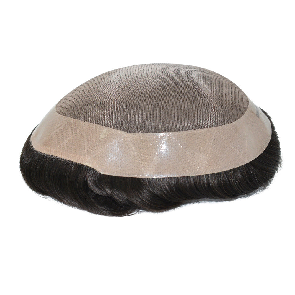 Men's Human Wigs Hair Piece Strong Breathable Men's Wig