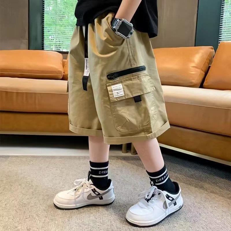 Children's Boy Summer Clothing Shorts Overalls Foreign Handsome Children's Pants