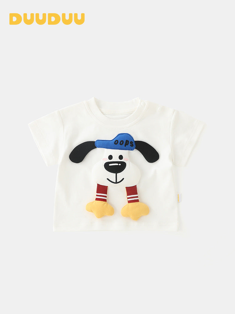 Bottle Cap Summer Cooling Sense Thin Short-sleeved Clothes Korean Style Children's T-shirt