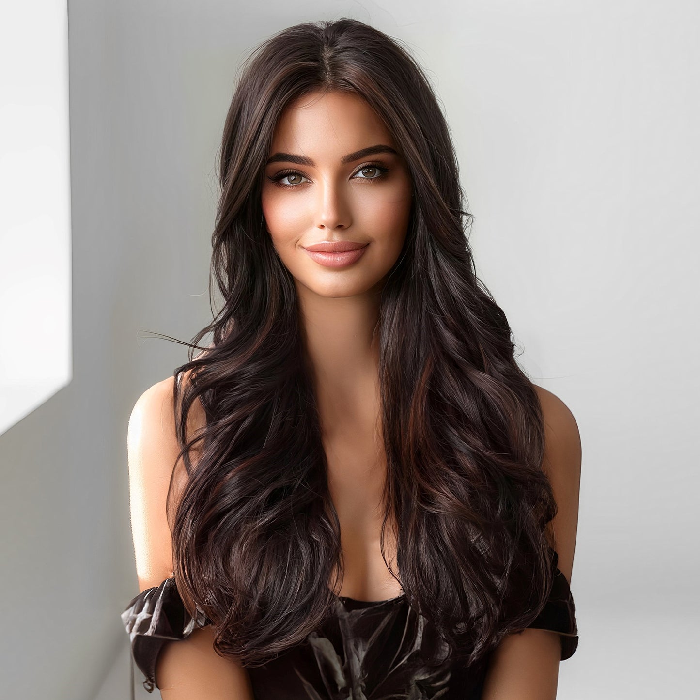 Curly Hair Fashionable Temperament Natural Female Full Wig Long Curls