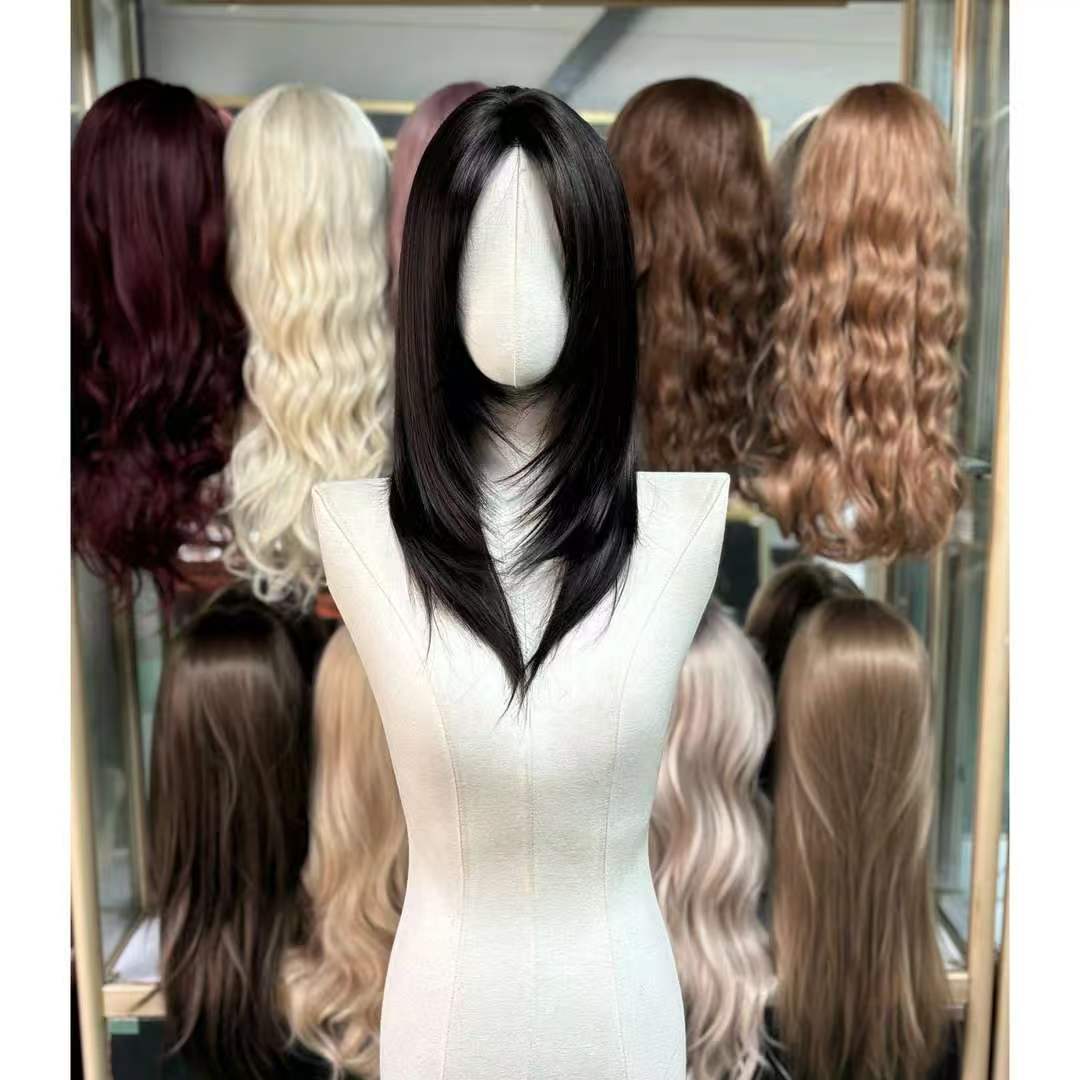 Small Lace Curly Hair Medium Natural Long Straight Wig