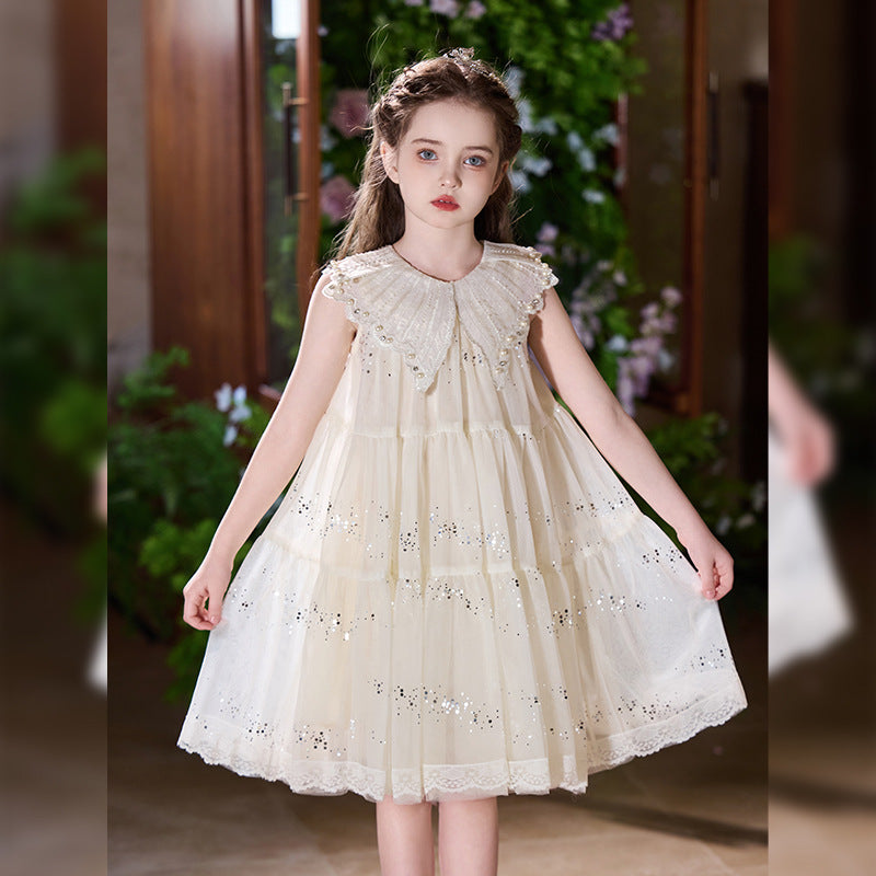 Children's Western Style Super Fairy Gauze Thin Vest Doll Collar Children's Dress