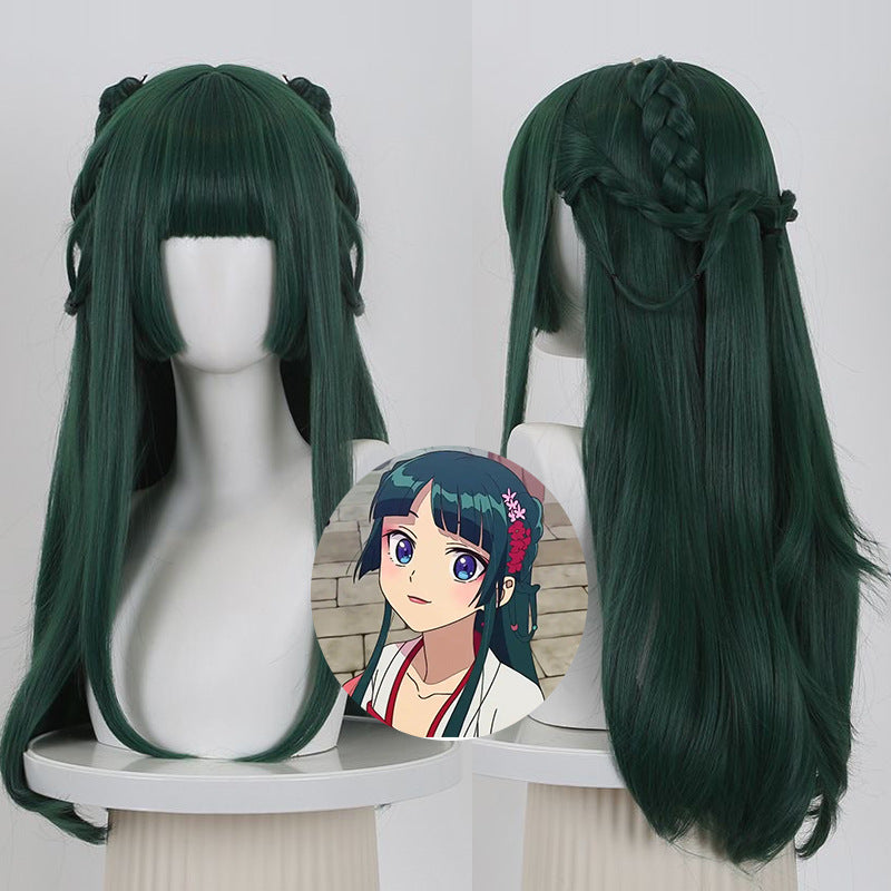 House Woolen Cat Dark Green Artificial Scalp Cos Wig