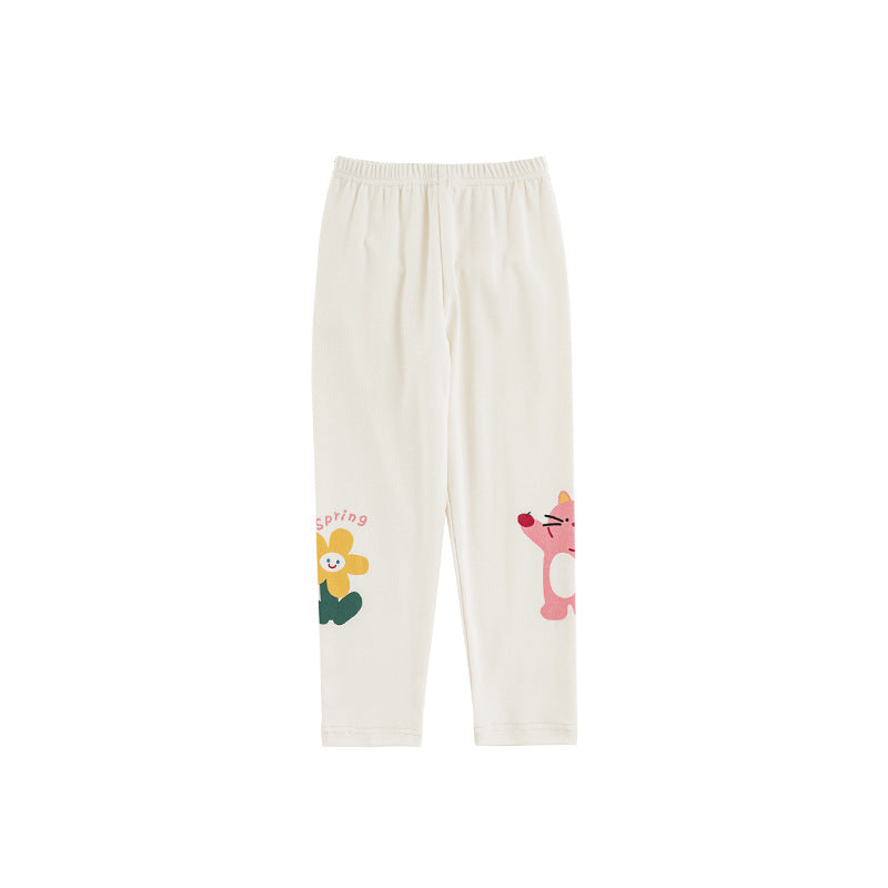 Cartoon Printed Leggings Childlike Cute Casual Children's Pants