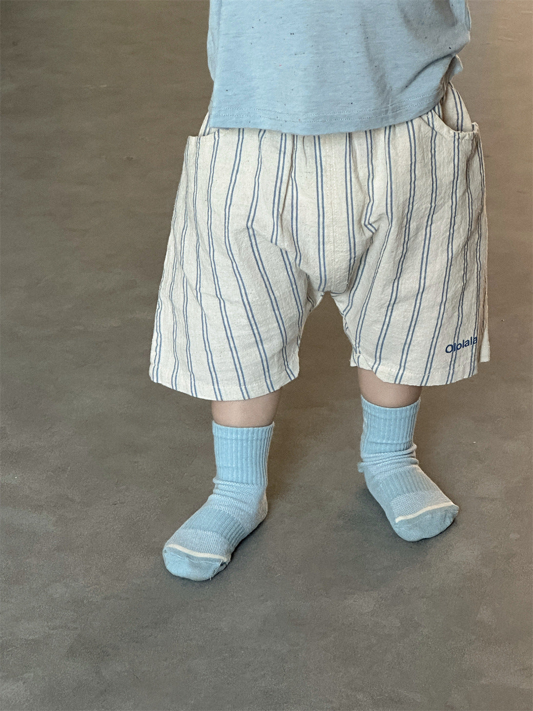 Children's Short-sleeved T-shirt Thin Clothing Korean Style Striped Children's Suit
