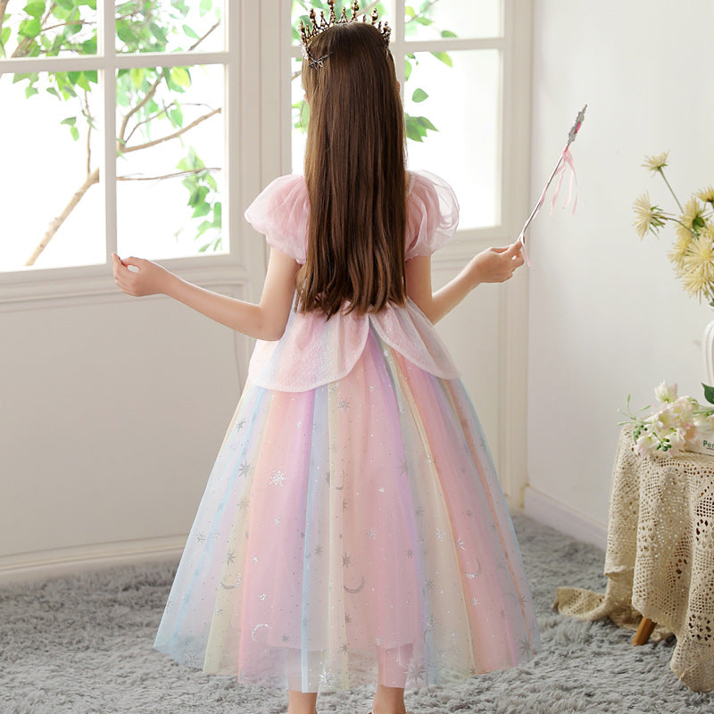 Children's Style Princess Little Super Fairy Fashion Rainbow Skirt Children's Dress