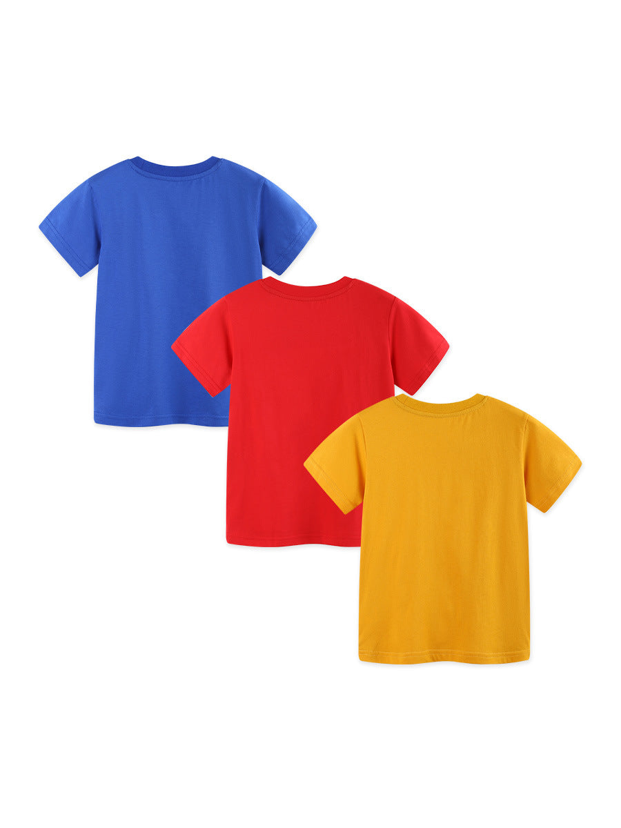 Children's Summer Fashion Printed Knitted Cotton Sweatshirt Mixed Children's T-shirt