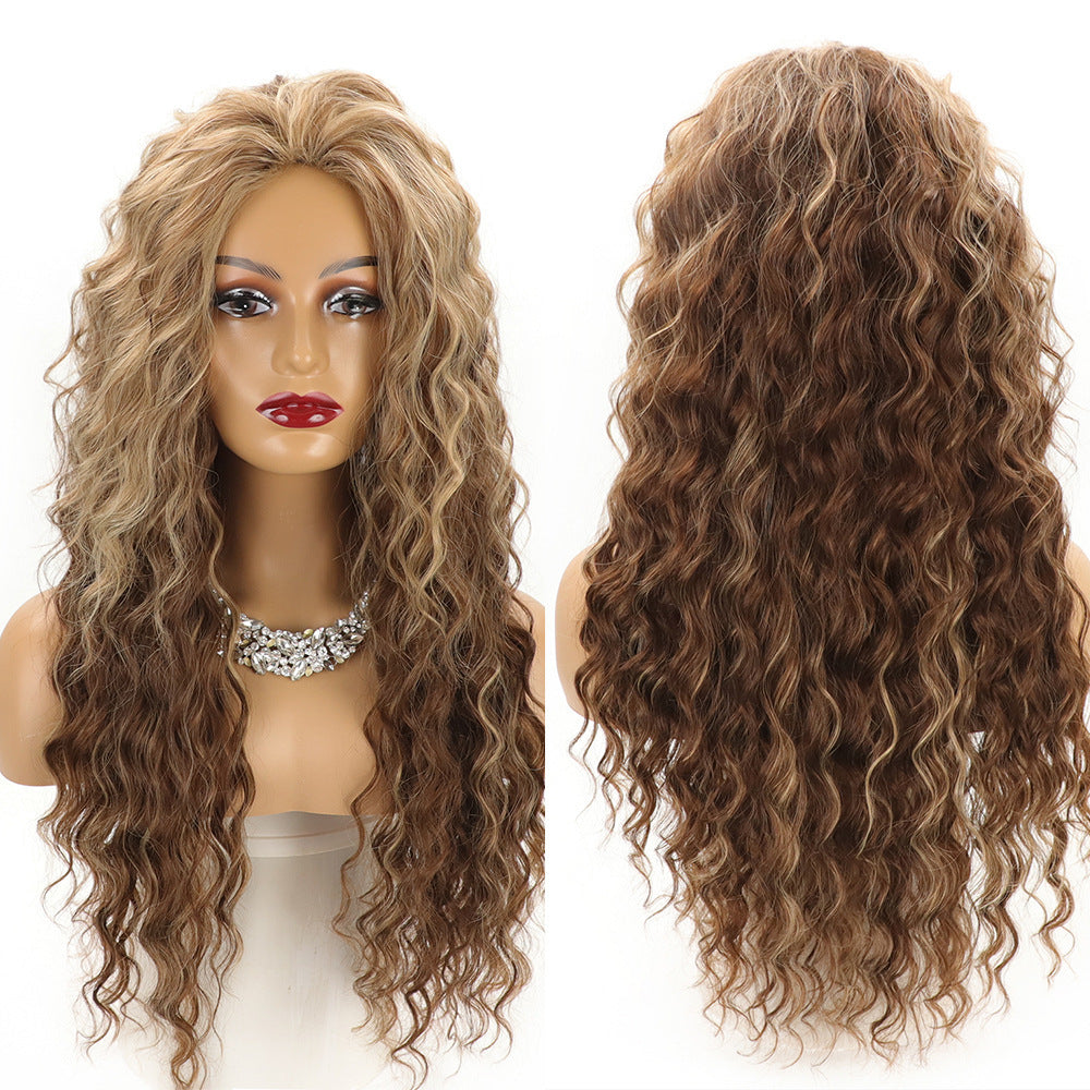 Curly Hair Chemical Fiber African Small Volume Fluffy Lady Wig Long Curls