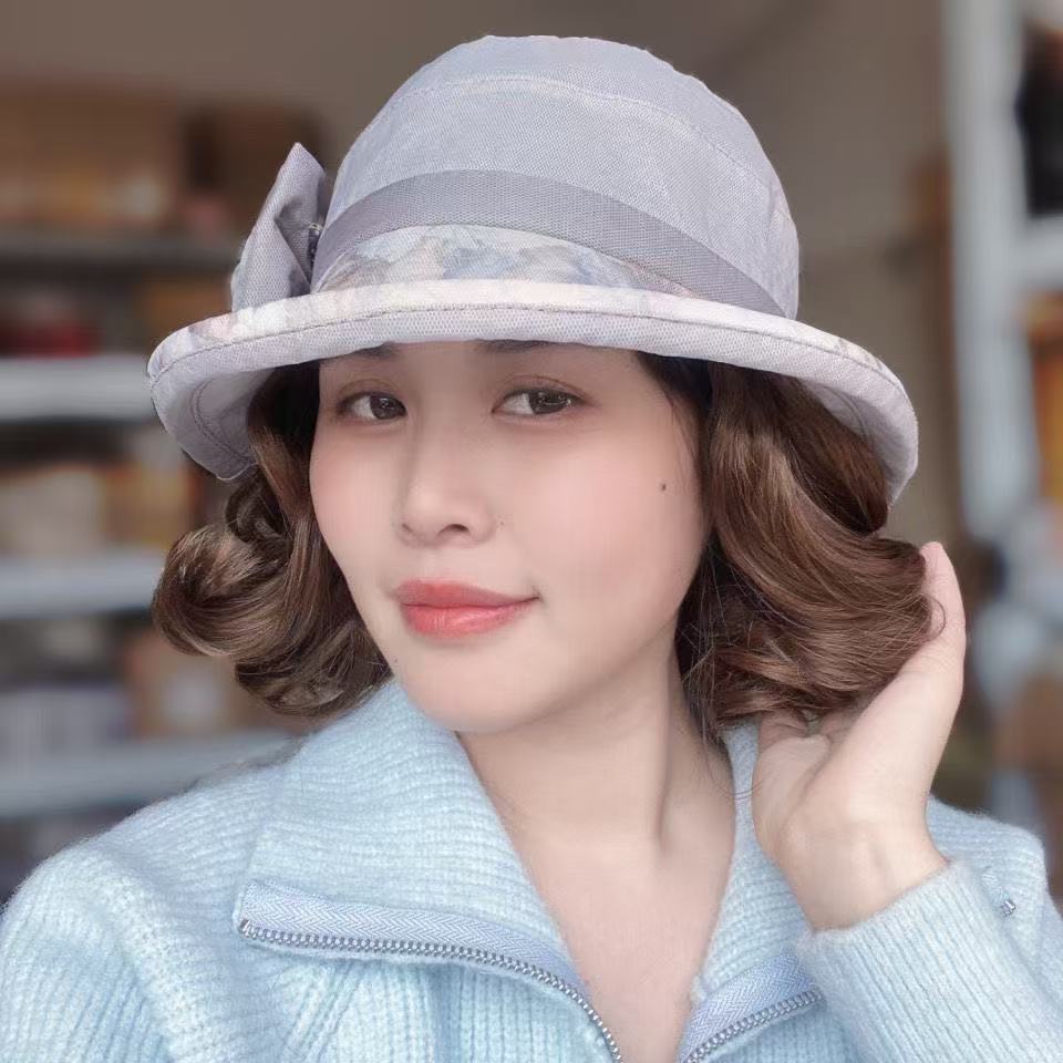Women's Hat Integrated Small Breathable Bucket Hooded Wig Short Curly Hair
