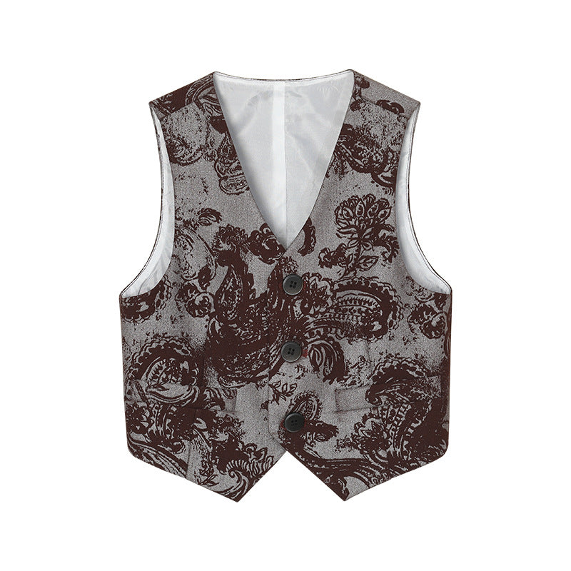 Children's Dress British Flower Costume Boy Evening Children's Suit