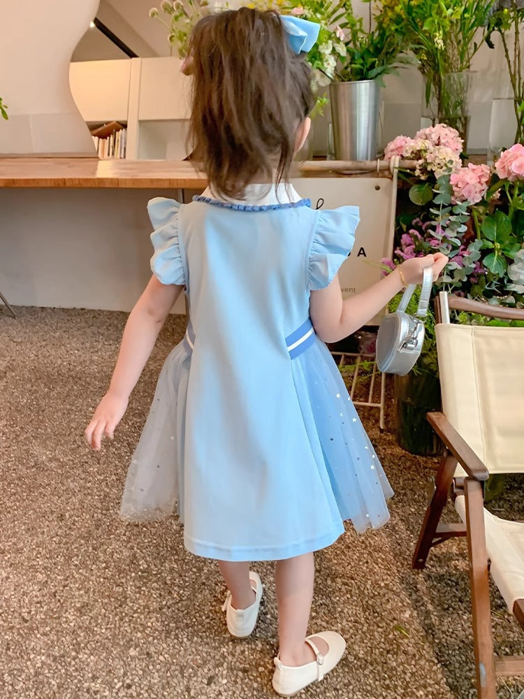 Children's Princess Summer Clothing Short-sleeved Preppy Style Children's Dress