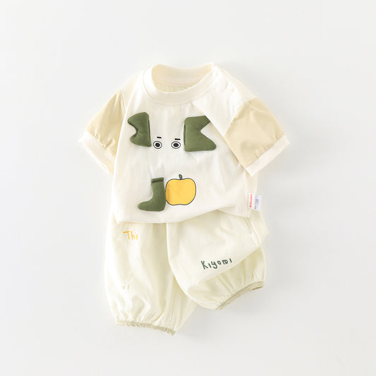 Two-piece Clothes Boy Summer Clothing Cute Three-dimensional Elephant Breathable Thin Children's Suit