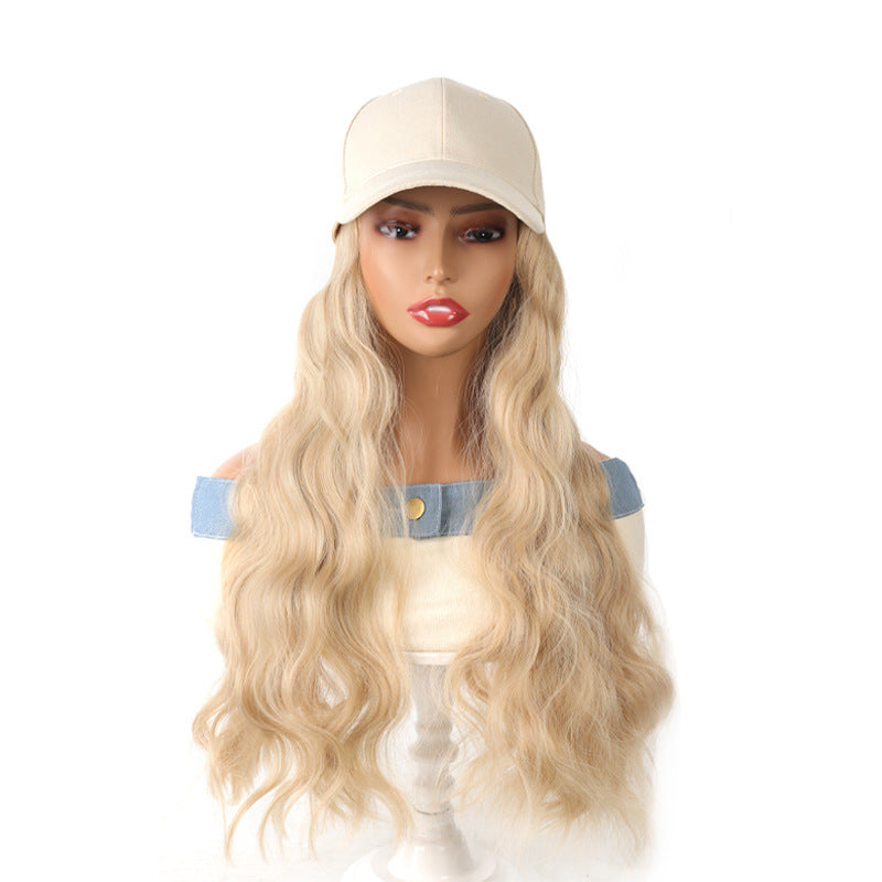 Hat Long Water Corrugated Hair With Baseball Cap Integrated Synthetic Other Wig