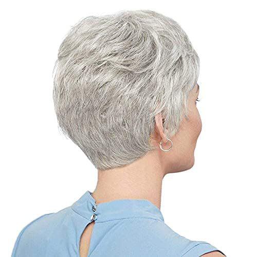 Short Light Gray Delivery On The Real Hair Wig