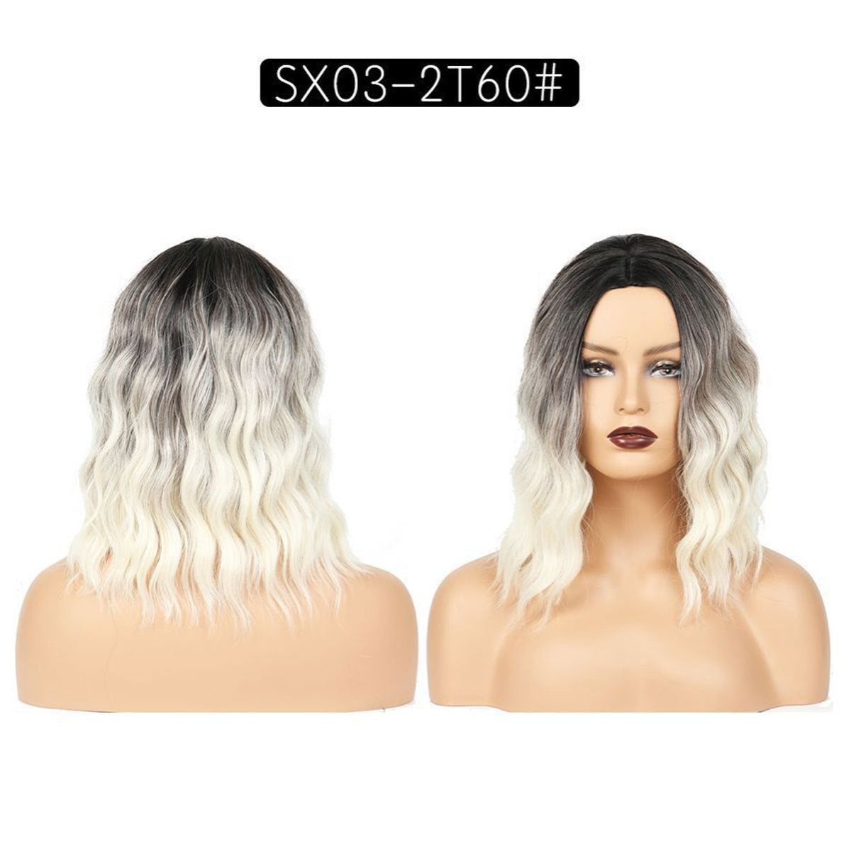 Head Cover Wigs With Small Waves Wig Short Curly Hair