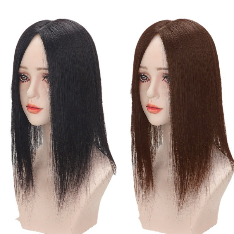Delivery Machine Tie Hairpiece Natural Fluffy Cover Gray Upgrade Simulation Real Hair Wig