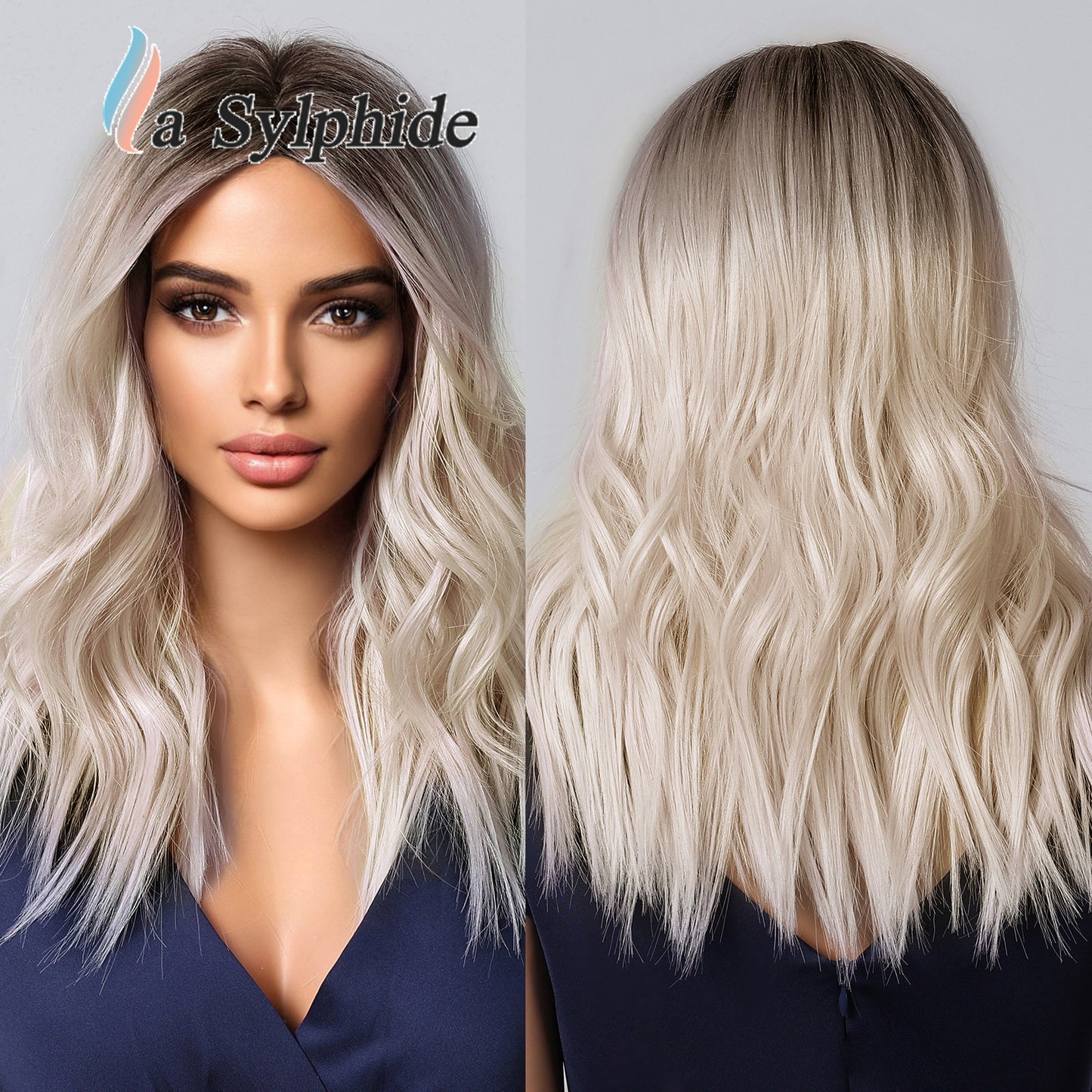 Chemical Fiber Female Head Cover Dyed Long Bangs Medium Wig Short Curly Hair