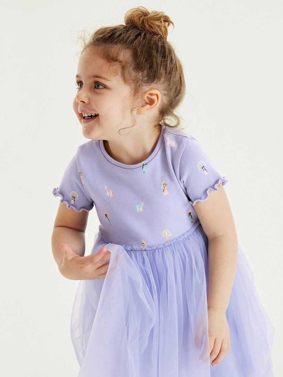 Children's Clothing Cartoon Summer Short Sleeve Princess Children's Dress