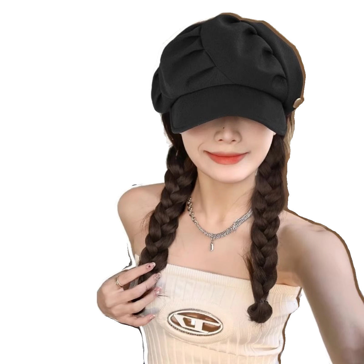 Women's Hat One-piece Hair Cloud Artificial Curly Wig Long Curls