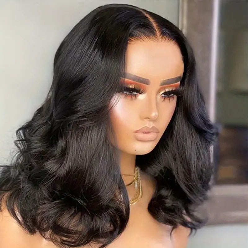 Fashion Lady Front Lace Big Wave Wig Short Curly Hair