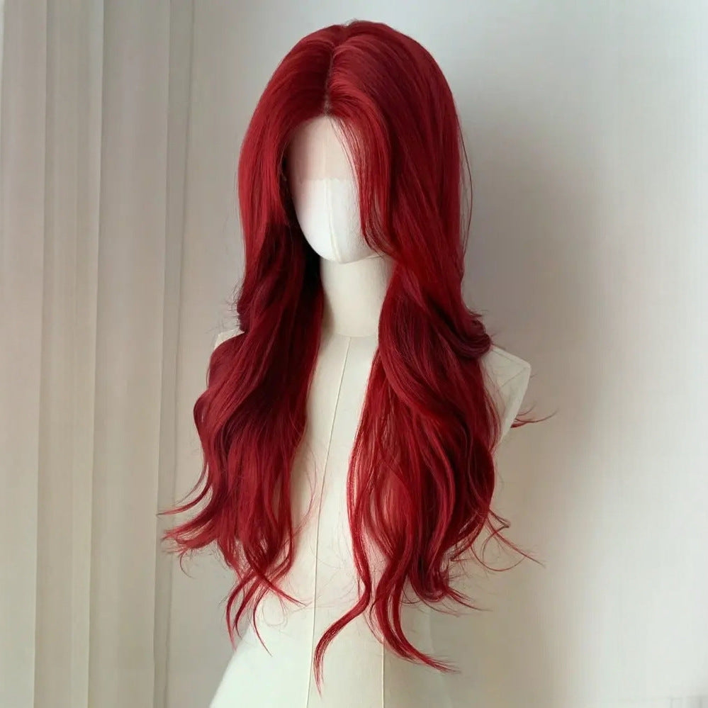 Hair Fluffy Outer Eight Bangs Adult Lady Like Woman Female Wig Long Curls