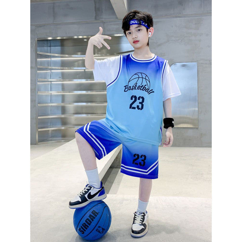 Children's Boys Summer Basketball Clothes Thin Ball Uniform Boy Leisure Sports Children's Suit