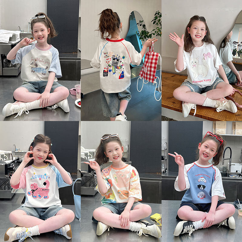 Children's Trendy Top Big Fried Street Raglan Children's T-shirt