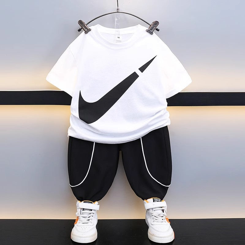 Children's Short-sleeved Broken Hook Summer Korean Style Children's Suit