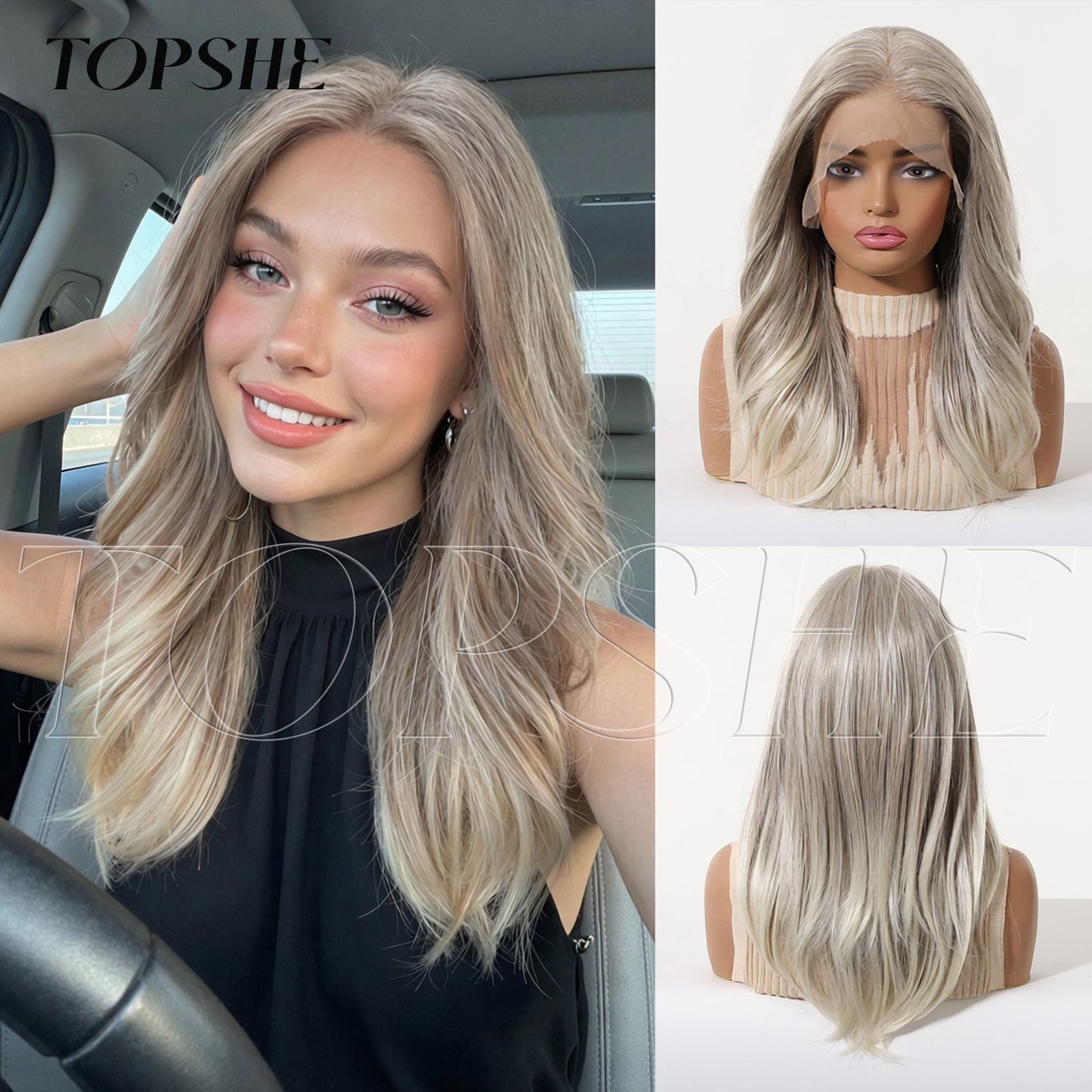 Women's Lace Curly Free To Natural Fashionable Wig Long Curls