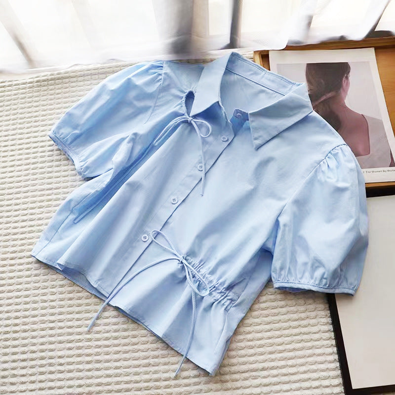 Children's Clothing Summer Short-sleeved Clothes Cotton White Children's Shirt