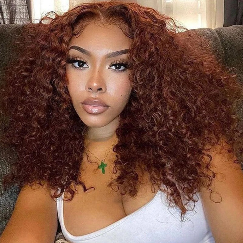 Brazilian Human Lace Cury Bob Brown Real Hair Wig