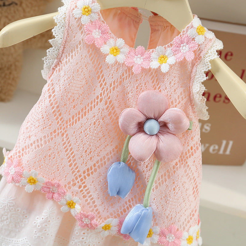 Summer Clothing Infant Bodysuit One-piece Hundred Days Western Style Bloomer Jumpsuit, Climbing Suit