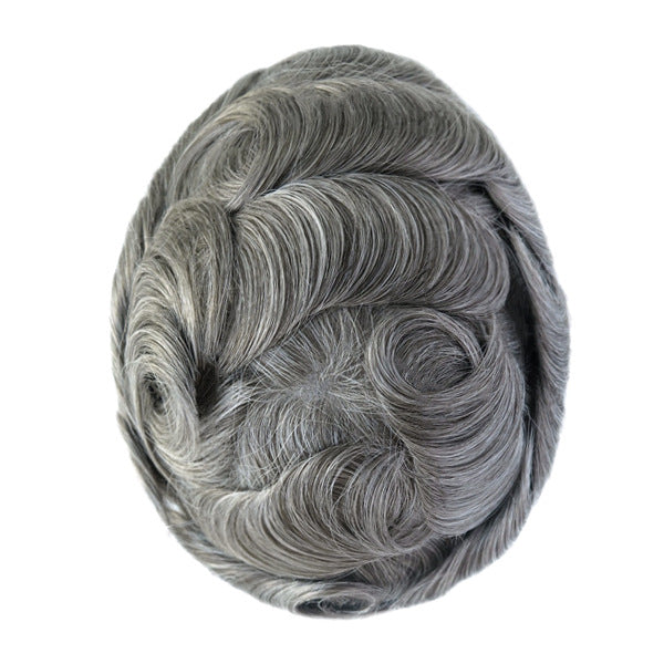 Men's Leather Hand Crochet V Needle Hairpiece Men's Wig