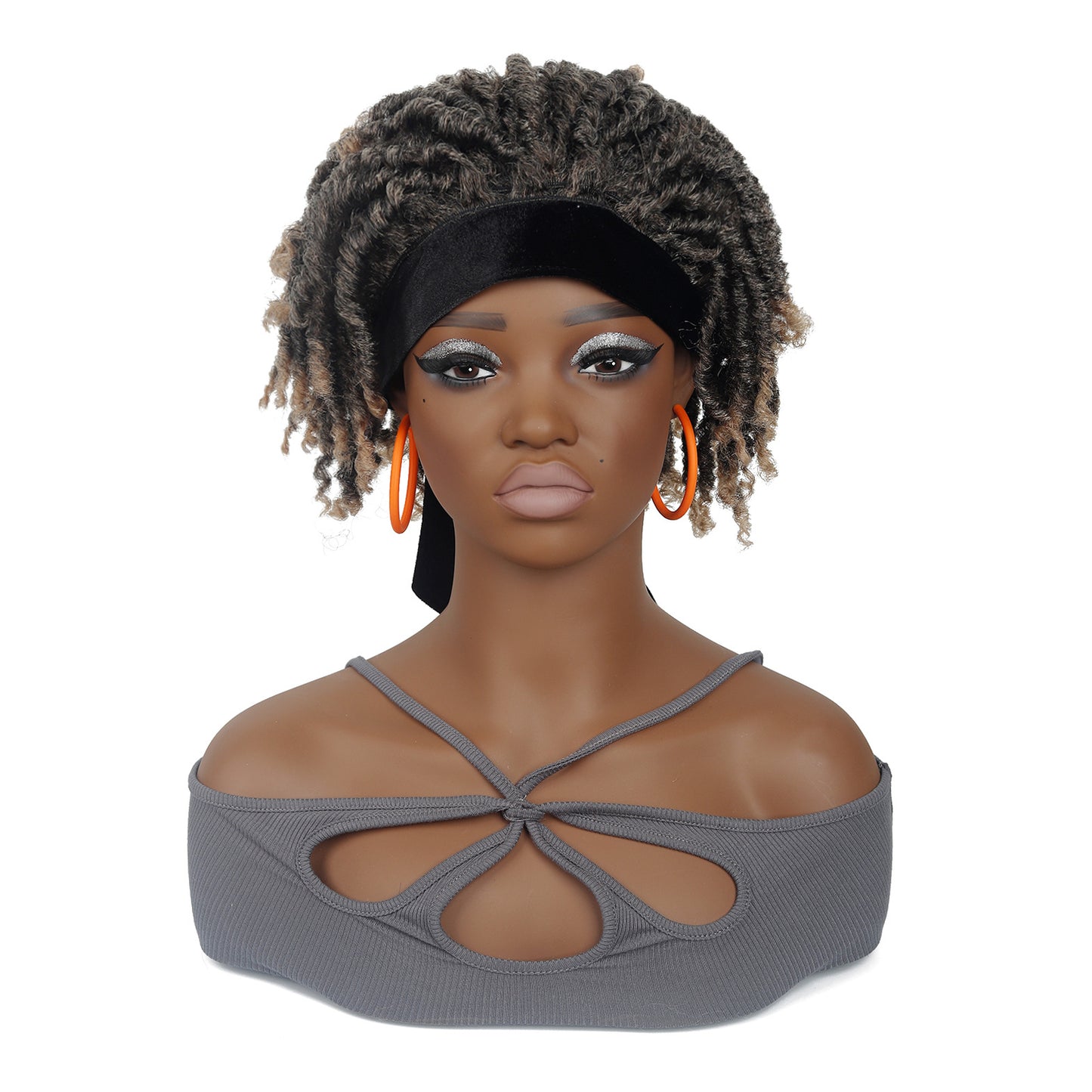 Women's Explosion Head Cover African Tube Qu Hollow Curler Wig Short Curly Hair