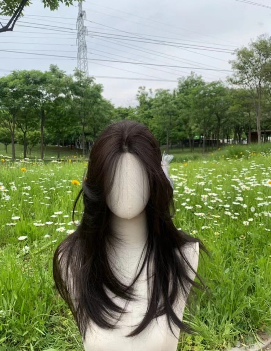 Lace Upgraded U-shaped High Skull Top Fluffy Female Long Straight Wig