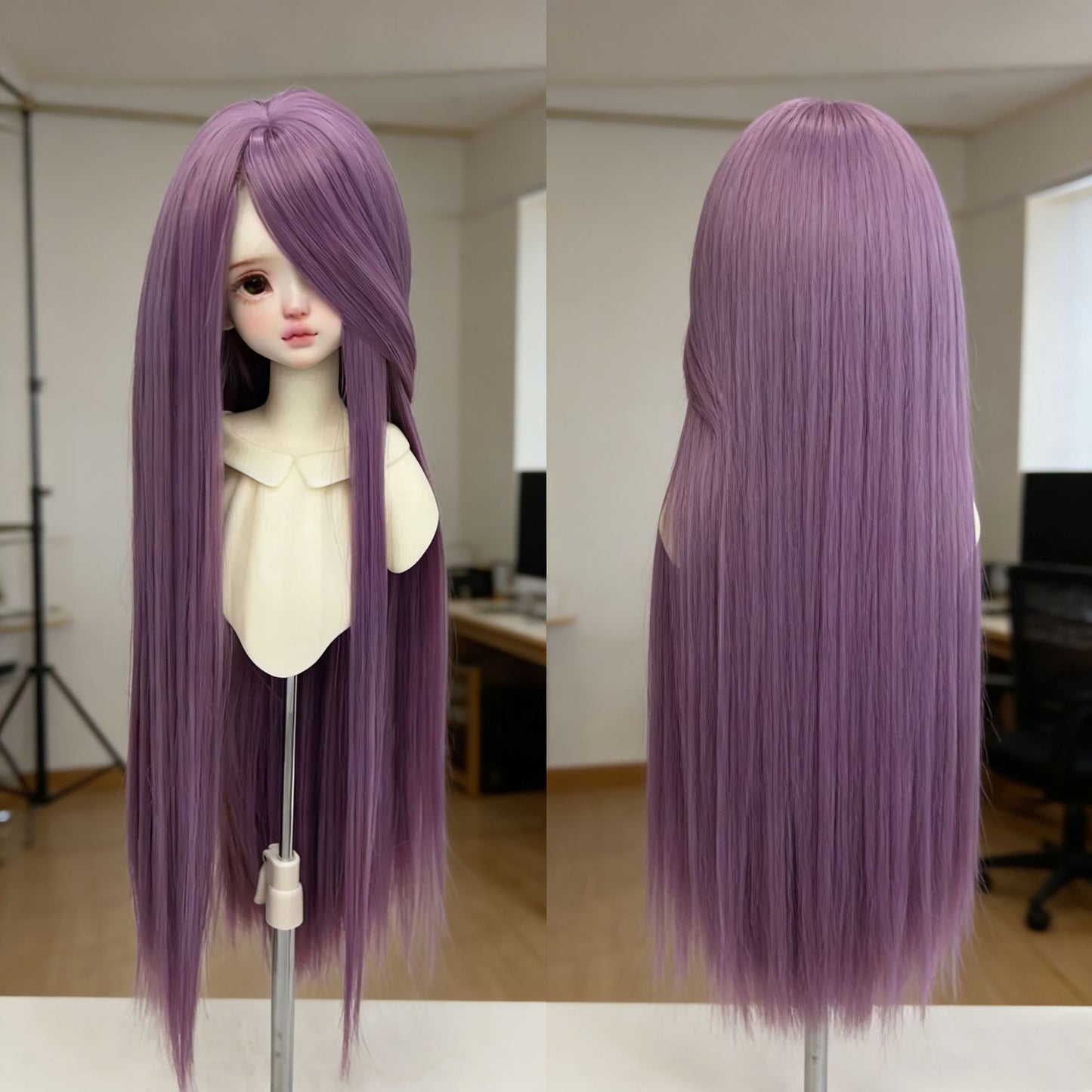 Doll Points Soft Silk Hair Cover Bangs Rough Long Straight Wig