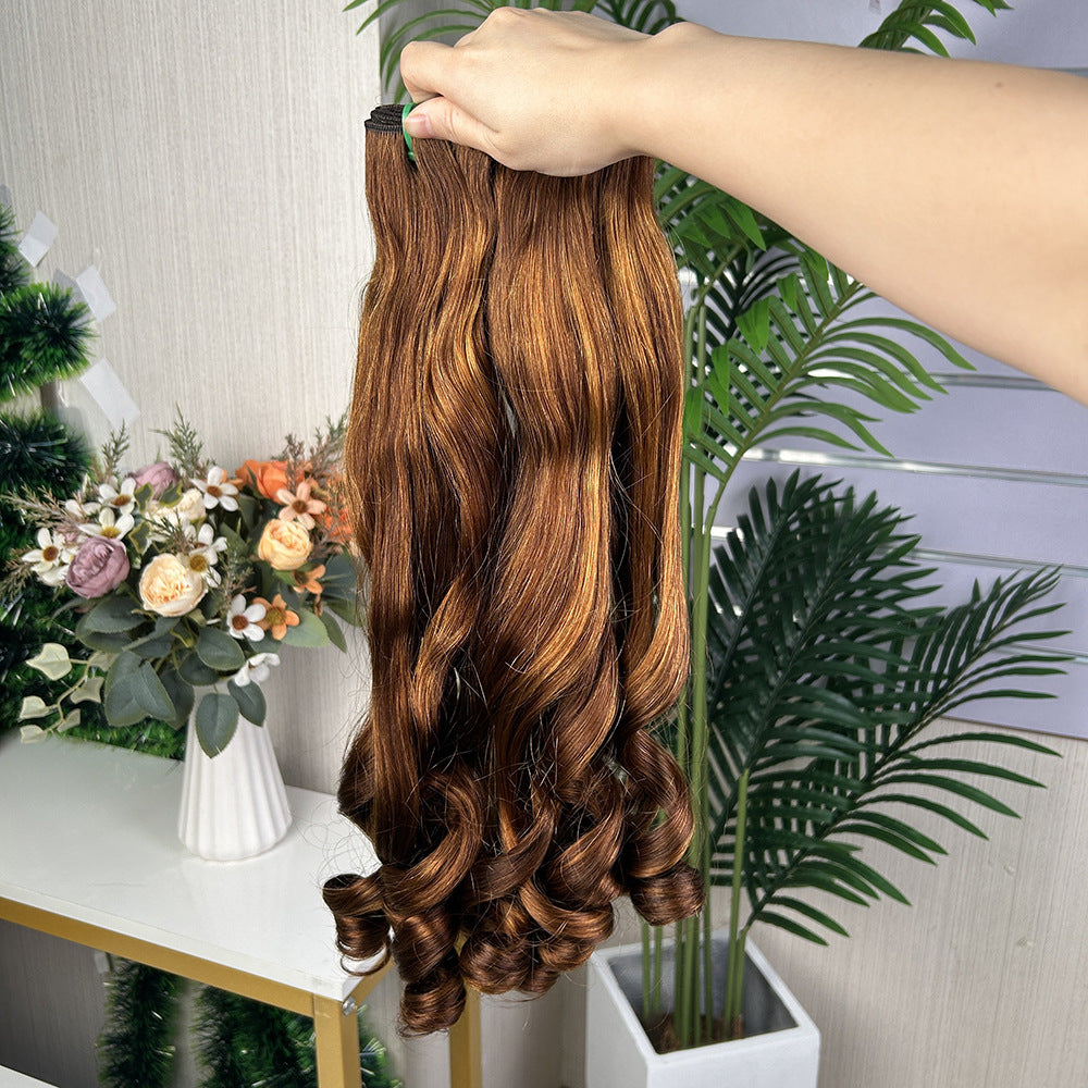 Beautiful Front Lace Weft Headgear Human Real Hair Wig
