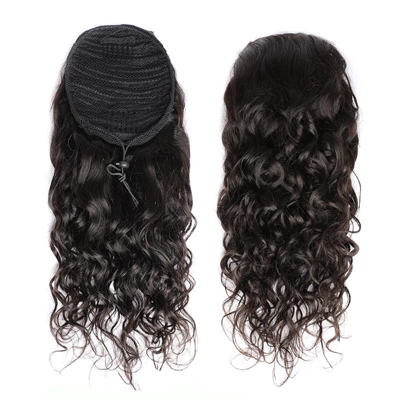 Invisible Stitching Horse Tail Real Straight Wig Ponytail
